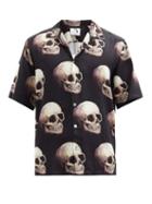 Matchesfashion.com Endless Joy - Skull-print Tencel-blend Shirt - Mens - Black