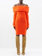 Isabel Marant - Aria Off-the-shoulder Knitted Dress - Womens - Orange