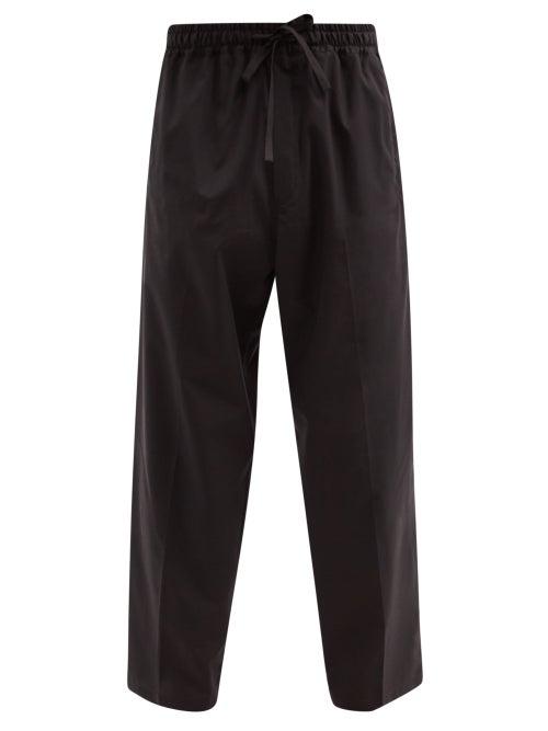 Matchesfashion.com Umit Benan B+ - Julian Drawstring-waist Cotton-blend Trousers - Mens - Black