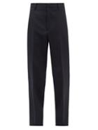 Mens Rtw Jil Sander - Pleated Wool-gabardine Straight-leg Trousers - Mens - Navy