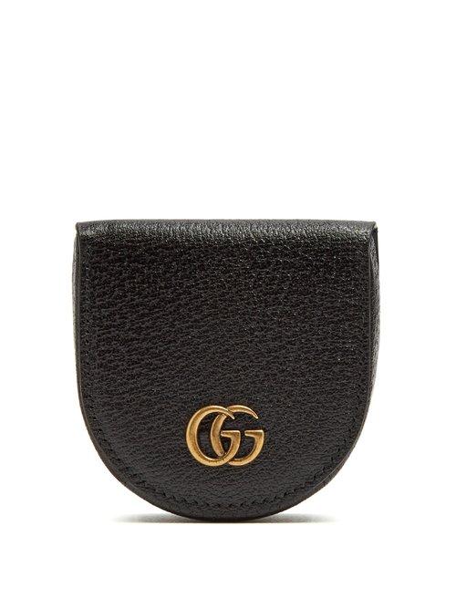 Matchesfashion.com Gucci - Gg Marmont Grained Leather Coin Purse - Mens - Black