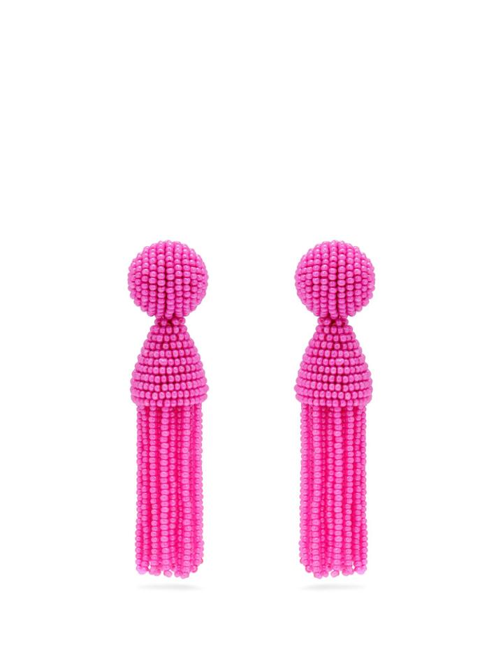Oscar De La Renta Bead-embellished Tassel Drop Earrings