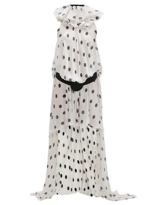 Matchesfashion.com William Vintage - Jean Louis Scherrer By Stephane Rolland Gown - Womens - White Black