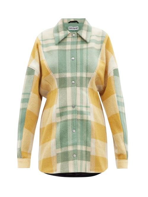 Matchesfashion.com Rave Review - Siri Upcycled Checked-wool Jacket - Womens - Yellow Multi