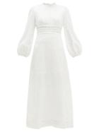 Matchesfashion.com Zimmermann - Verity Broderie Anglaise Linen Maxi Dress - Womens - White
