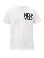 Matchesfashion.com Valentino Garavani - Need Need-print Cotton-jersey T-shirt - Mens - White