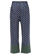 Matchesfashion.com Biyan - Pomelo Polka-dot Silk-twill Trousers - Womens - Blue Multi