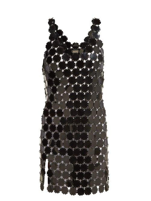 Matchesfashion.com Paco Rabanne - Chainmail Sequin Mini Dress - Womens - Black