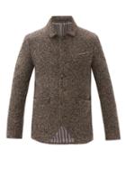 Matchesfashion.com Giorgio Armani - Single-breasted Cashmere-blend Boucl Jacket - Mens - Grey Multi
