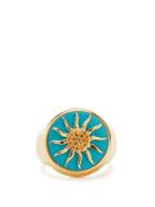 Yvonne Lon - Sun Turquoise, Citrine & 9kt Gold Signet Ring - Womens - Blue