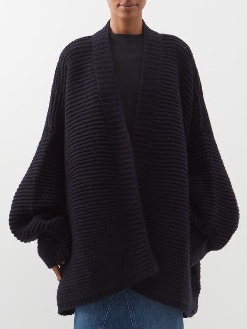 Raey - Recycled Cashmere-blend Hand-knit Cardigan - Womens - Navy
