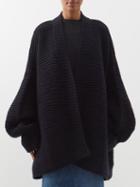 Raey - Recycled Cashmere-blend Hand-knit Cardigan - Womens - Navy
