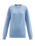 Ladies Rtw Raey - Crew-neck Recycled-cashmere Boyfriend Sweater - Womens - Light Blue