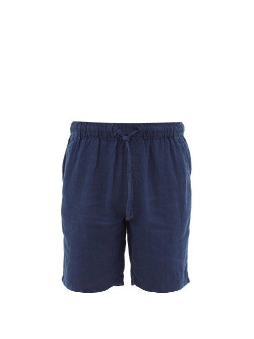 Matchesfashion.com Onia - Noah Slubbed-linen Shorts - Mens - Navy