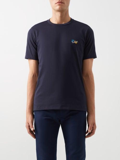 Paul Smith - Logo-print Paint-splatter Organic-cotton T-shirt - Mens - Black