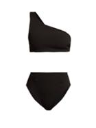 Matchesfashion.com Haight - Perlin One Shoulder Bikini Set - Womens - Black