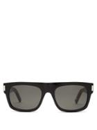 Matchesfashion.com Saint Laurent - Square Frame Acetate Sunglasses - Mens - Black Multi