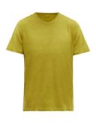 Matchesfashion.com 120% Lino - Crew Neck Linen T Shirt - Mens - Yellow