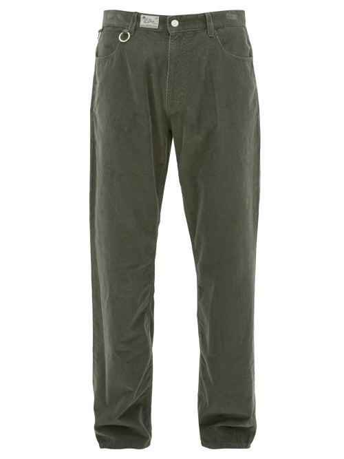 Matchesfashion.com Raf Simons - Metal Ring Cotton Corduroy Trousers - Mens - Grey
