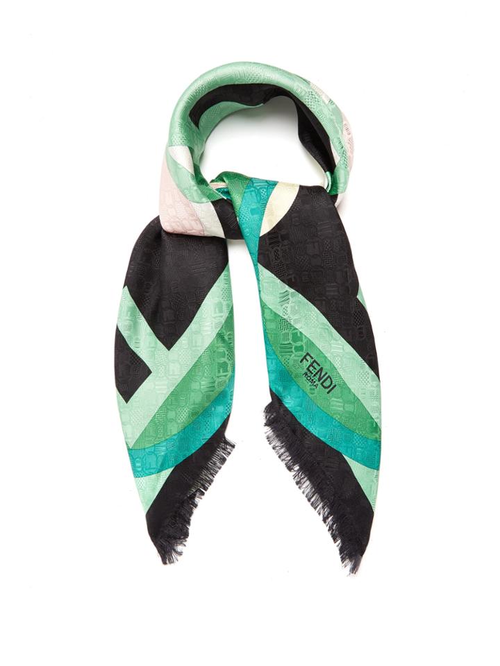 Fendi Circle-print Silk Scarf