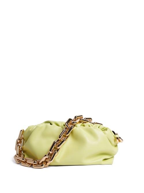 Matchesfashion.com Bottega Veneta - The Chain Pouch Leather Shoulder Bag - Womens - Light Green