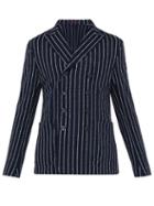 Matchesfashion.com The Gigi - Ziggy Double Breasted Striped Boucl Blazer - Mens - Navy