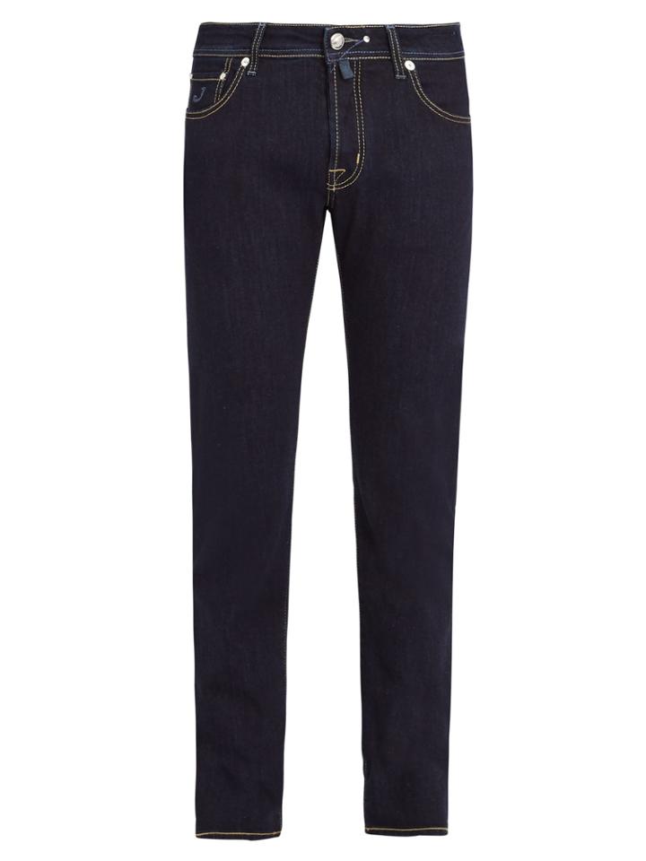 Jacob Cohën Contrast-stitch Mid-rise Slim-leg Jeans