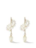 Matchesfashion.com Mateo - Curve Diamond, Pearl & 14kt Gold Earrings - Womens - Pearl