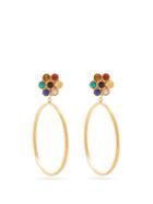 Matchesfashion.com Sylvia Toledano - Flower Gold Plated Clip On Hoop Earrings - Womens - Multi