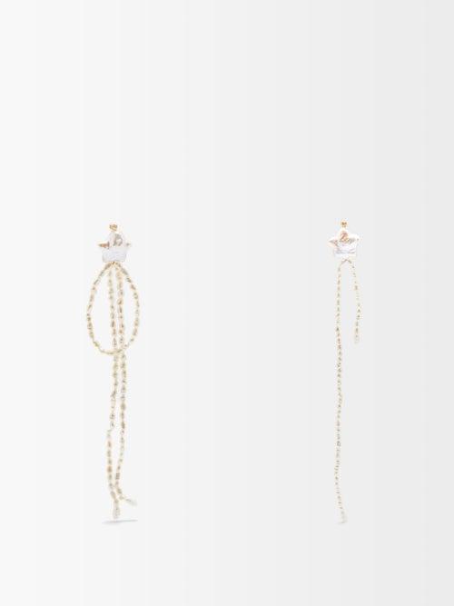 Anita Berisha - Shooting Stars Pearl & 12kt Gold-plated Earrings - Womens - Pearl