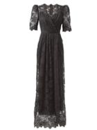 Matchesfashion.com Dolce & Gabbana - Puff-sleeve Cotton-blend Chantilly-lace Gown - Womens - Black