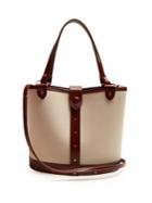 The Row Bucket Leather-trimmed Canvas Bag