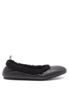 Gianvito Rossi - Shearling-lined Leather Flats - Womens - Black