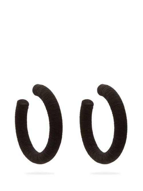 Matchesfashion.com Rebecca De Ravenel - Classic Cord Hoop Earrings - Womens - Black