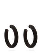 Matchesfashion.com Rebecca De Ravenel - Classic Cord Hoop Earrings - Womens - Black