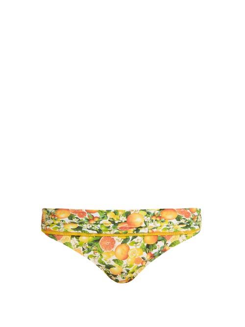 Stella Mccartney Citrus-print Ruched Bikini Briefs