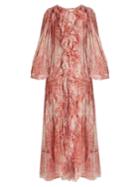 Zimmermann Winsome Tie-dye Silk-georgette Ruffled Dress