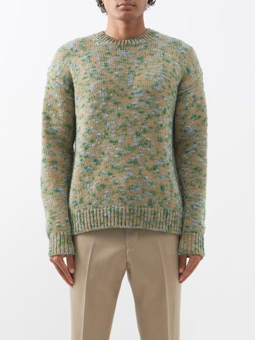 Auralee - Mlange-knit Wool Sweater - Mens - Green Multi