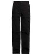 Matchesfashion.com Balenciaga - Zipped Panel Cotton Cargo Trousers - Womens - Black