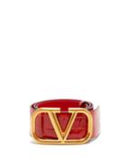 Matchesfashion.com Valentino - V Logo Alligator Belt - Womens - Red