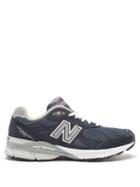 New Balance - Made In Usa 990v3 Suede And Mesh Trainers - Womens - Black Navy
