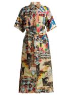 Matchesfashion.com Chufy - Safari Print Linen Dress - Womens - Multi