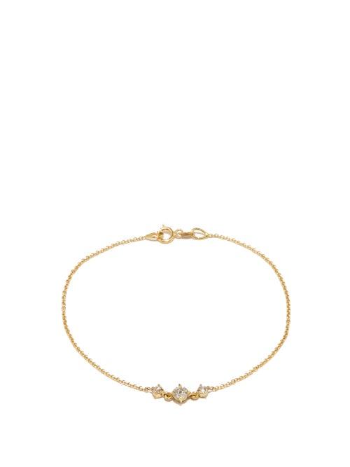 Lizzie Mandler - Clat Diamond & 18kt Gold Chain Bracelet - Womens - Yellow Gold