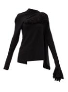 Matchesfashion.com Marques'almeida - Asymmetric Ribbed Merino-wool Sweater - Womens - Black