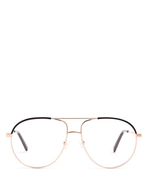 Matchesfashion.com Stella Mccartney - Aviator Metal Glasses - Womens - Gold
