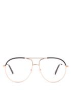 Matchesfashion.com Stella Mccartney - Aviator Metal Glasses - Womens - Gold