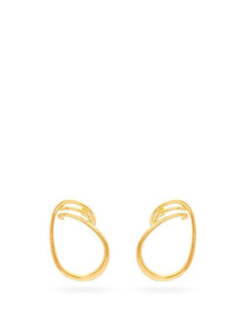 Matchesfashion.com Charlotte Chesnais - Maxi Round Trip 18kt Gold-vermeil Earrings - Womens - Gold