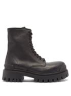 Balenciaga - Master Lug-sole Leather Boots - Mens - Black