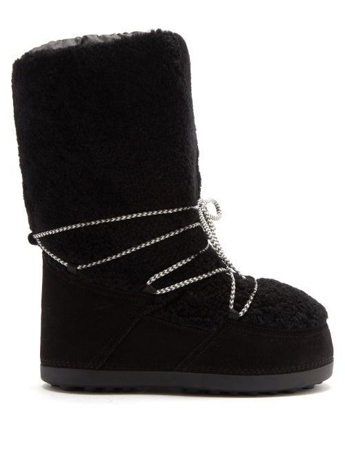 Matchesfashion.com Bogner - Cervinia Shearling And Suede Snow Boots - Womens - Black