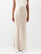 Brunello Cucinelli - Bias-cut Silk-satin Maxi Skirt - Womens - Beige